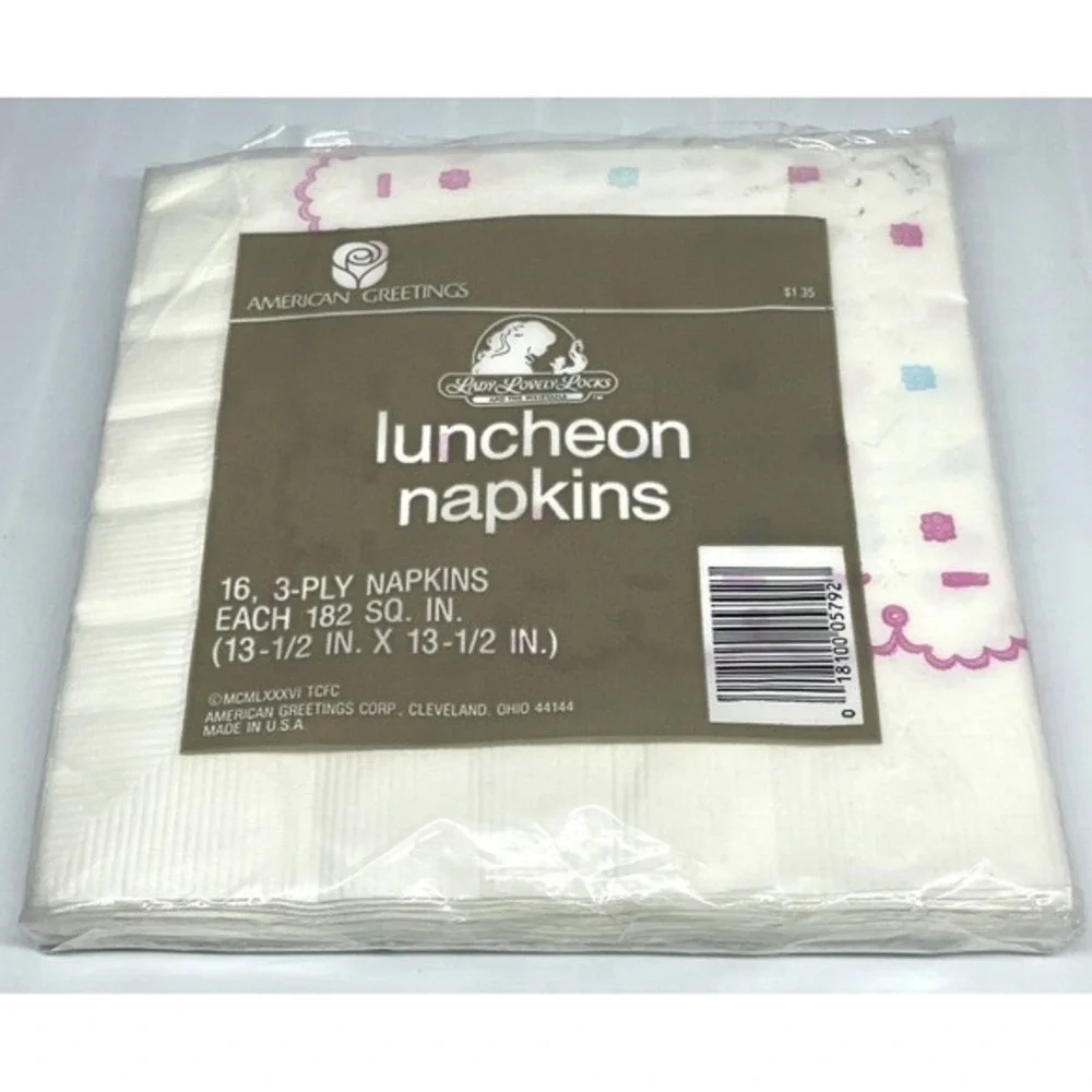Vintage 1986 Lady Lovely Locks Paper Napkins American Greetings 16 Pack‎ SEALED
